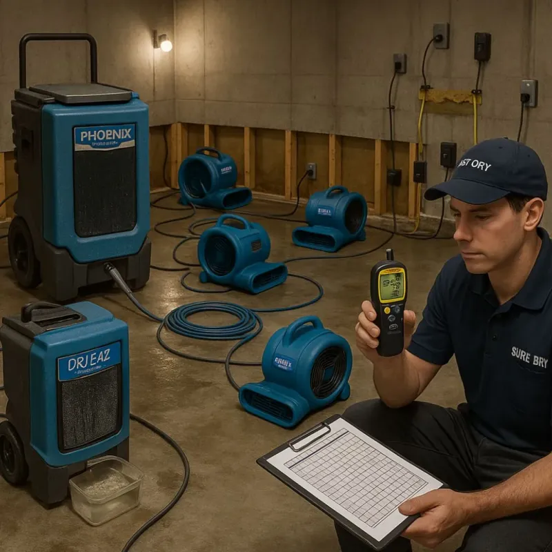 Structural Drying and Dehumidification process in Jackson County, MS